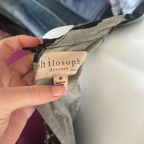 Philosophy Black and White Sleeveless A-Line Mini Dress Size M/ Medium - Picture 8 of 9